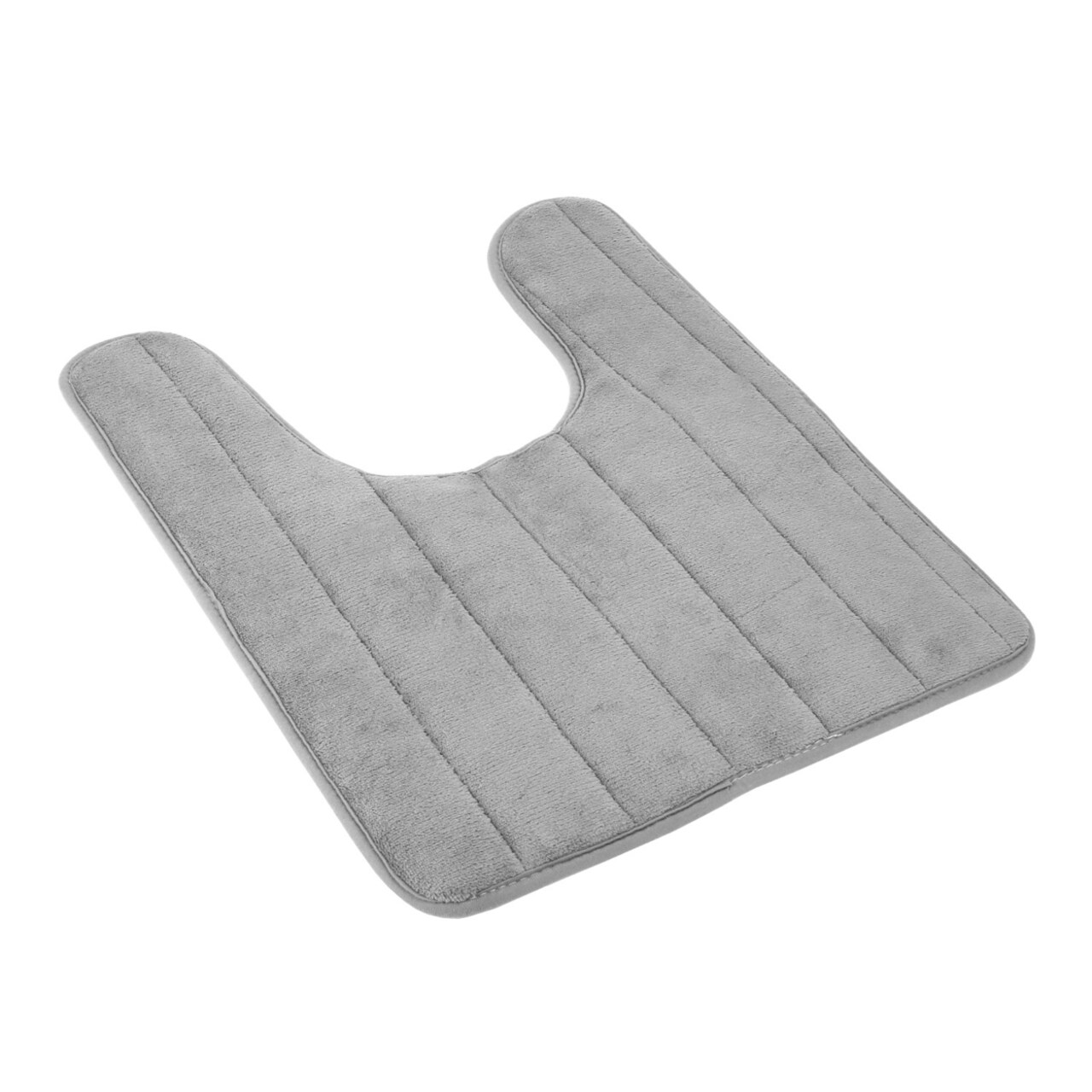 U Shaped Non-Slip Bathroom Rug Velvet Mat 23.6X19.7In Absorbent Grey Khaki Blue